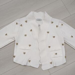 Chanel  White Jacket with Gold Accents